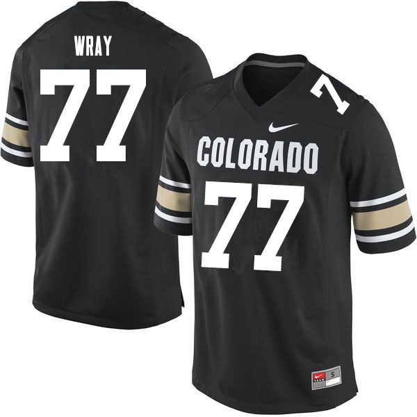 Men #77 Jake Wray Colorado Buffaloes College Football Jerseys Sale-Home Black